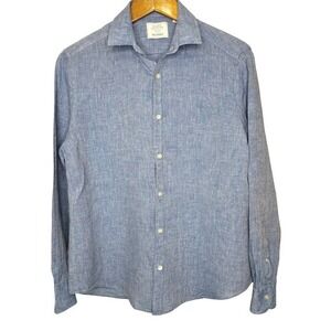 Baird McNutt Murano Linen Shirt Mens Medium Blue